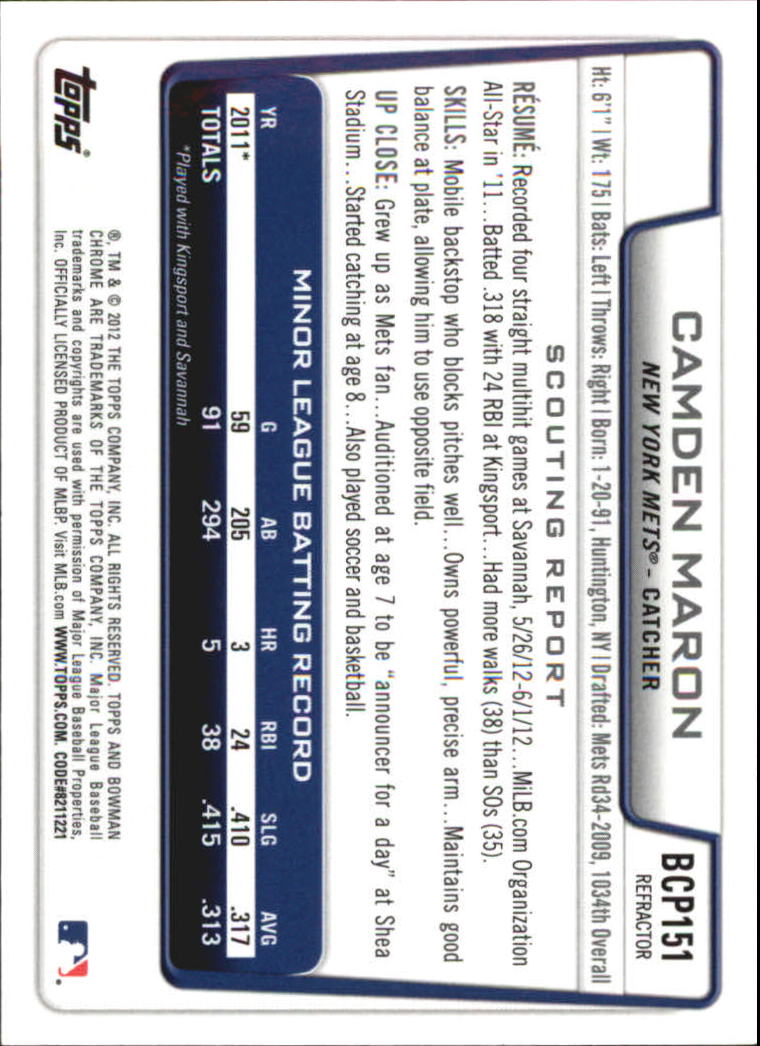 B2642- 2012 Bowman Chrome Prospects Blue Wave BB -You Pick- 15+ FREE US SHIP - Picture 60 of 153