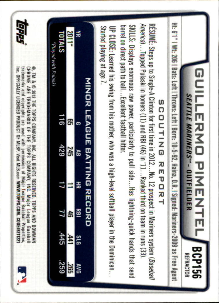 B2642- 2012 Bowman Chrome Prospects Blue Wave BB -You Pick- 15+ FREE US SHIP - Picture 67 of 153