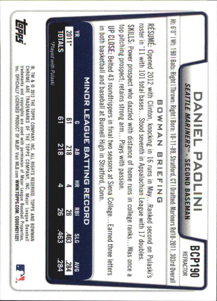 B2642- 2012 Bowman Chrome Prospects Blue Wave BB -You Pick- 15+ FREE US SHIP - Picture 113 of 153