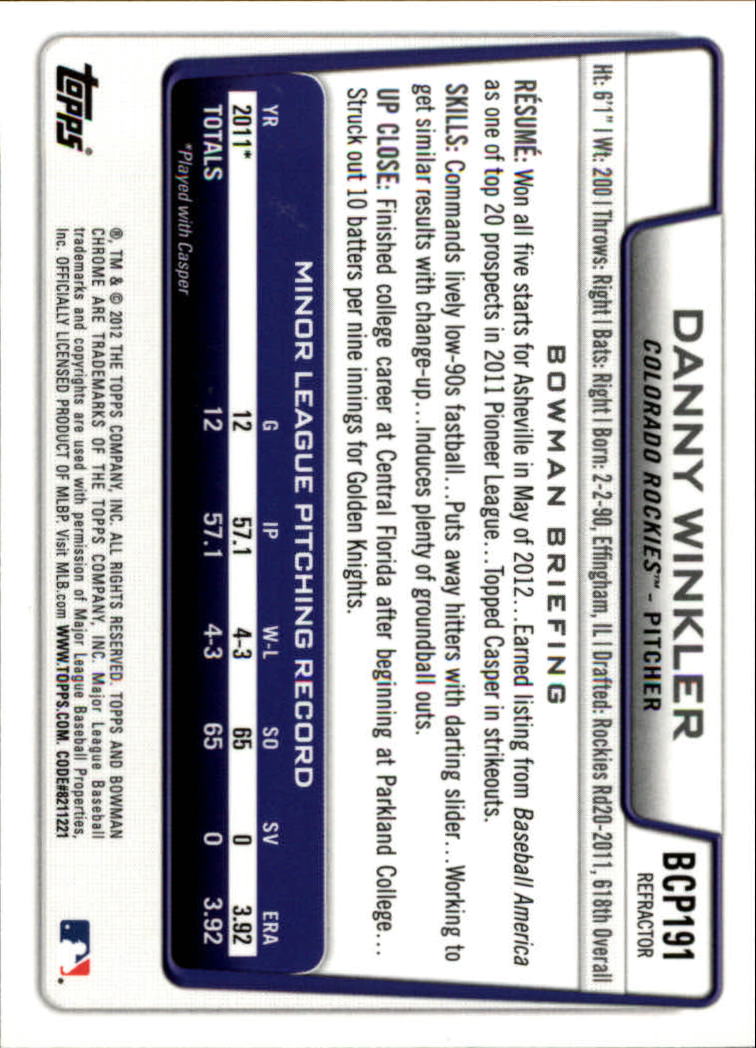 B2642- 2012 Bowman Chrome Prospects Blue Wave BB -You Pick- 15+ FREE US SHIP - Picture 115 of 153
