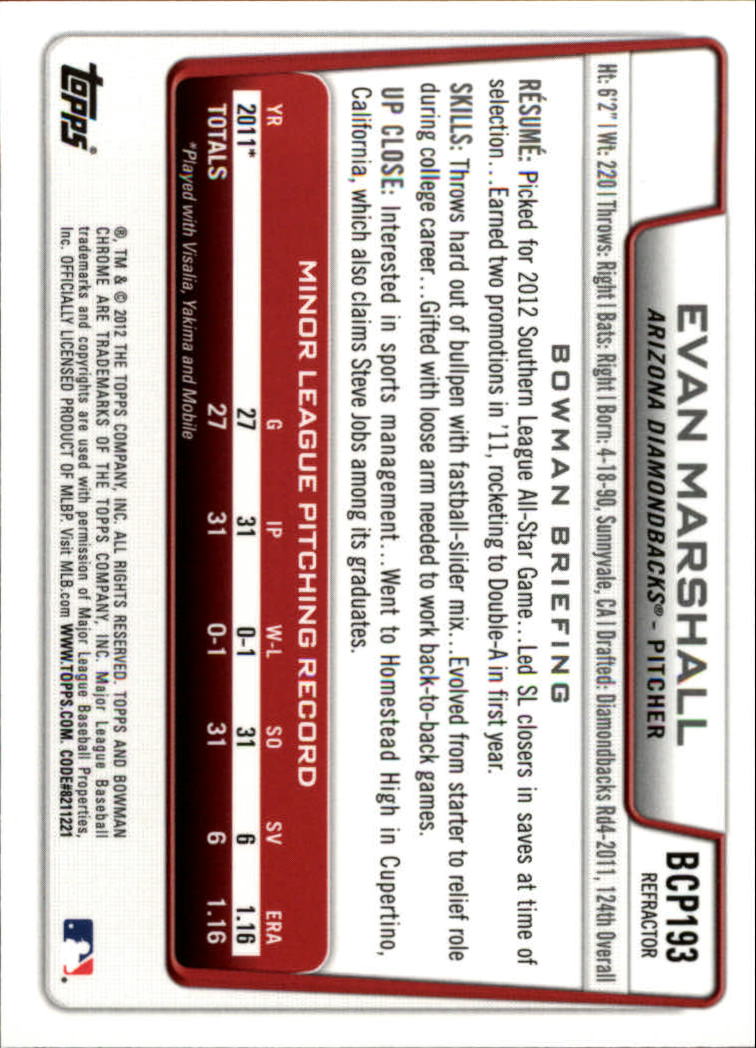 B2642- 2012 Bowman Chrome Prospects Blue Wave BB -You Pick- 15+ FREE US SHIP - Picture 119 of 153