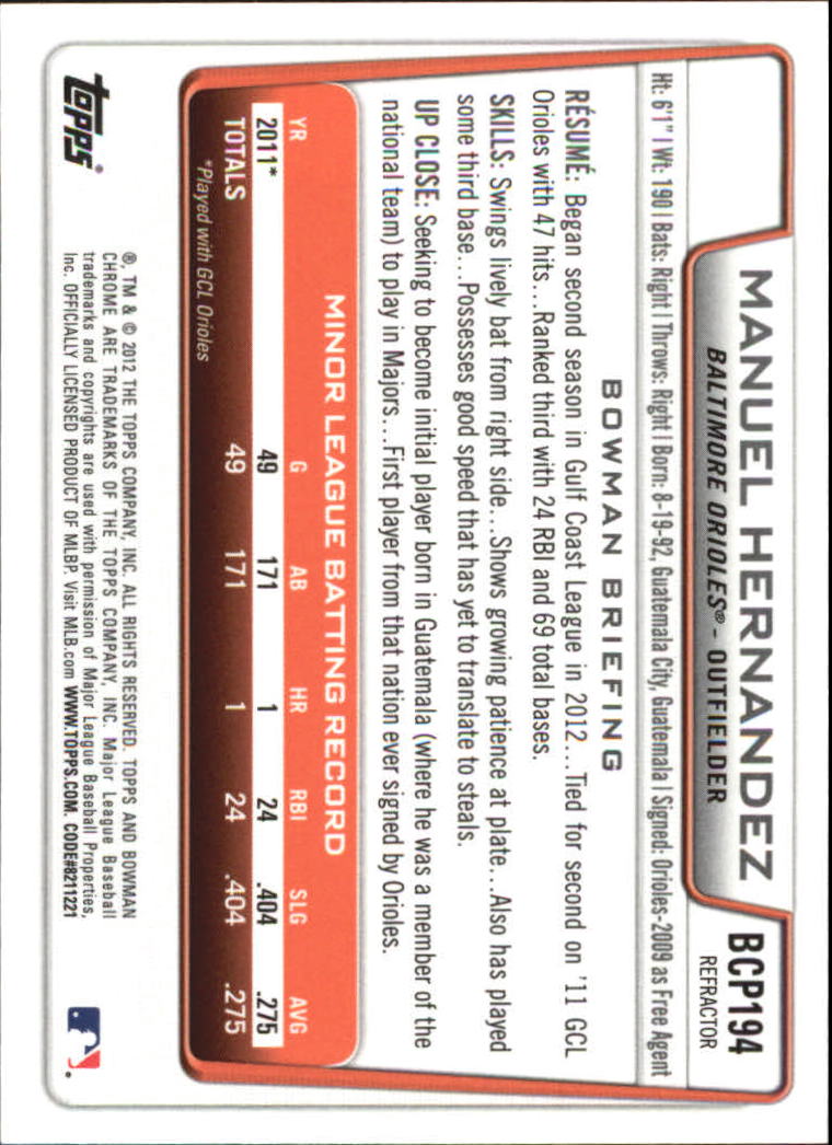B2642- 2012 Bowman Chrome Prospects Blue Wave BB -You Pick- 15+ FREE US SHIP - Picture 121 of 153