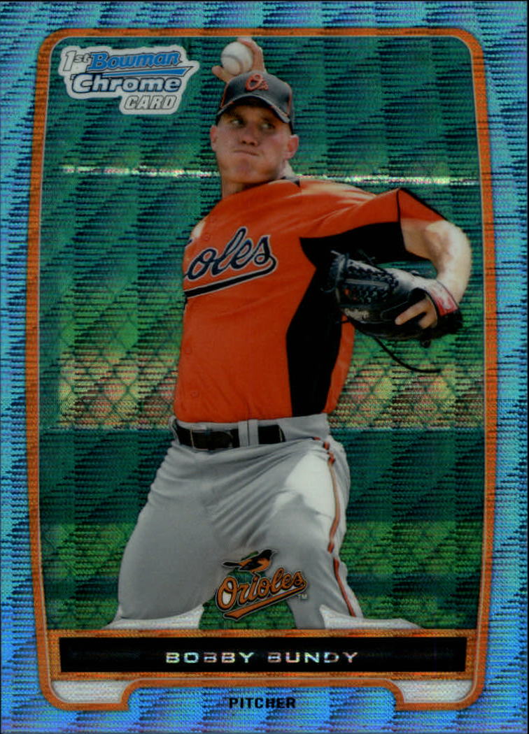 2012 Bowman Chrome Prospects Blue Wave Refractors #BCP198 Bobby Bundy