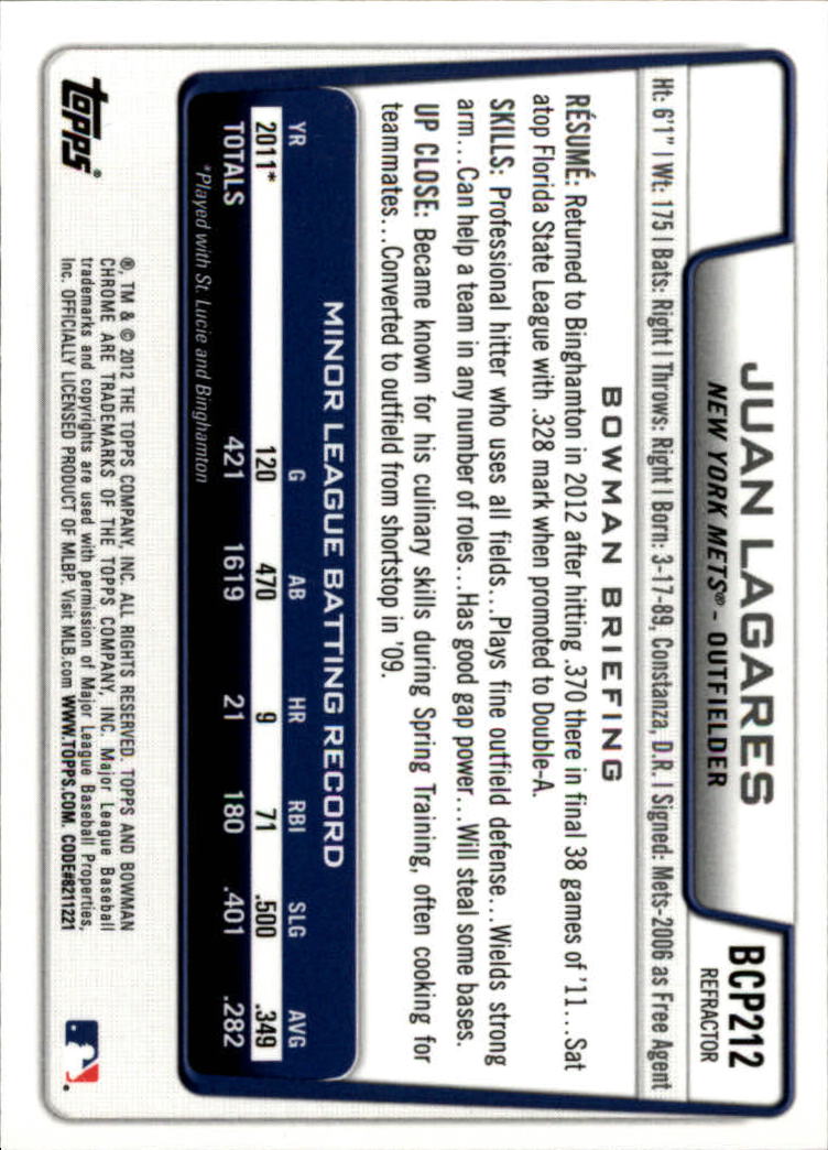 B2642- 2012 Bowman Chrome Prospects Blue Wave BB -You Pick- 15+ FREE US SHIP - Picture 144 of 153