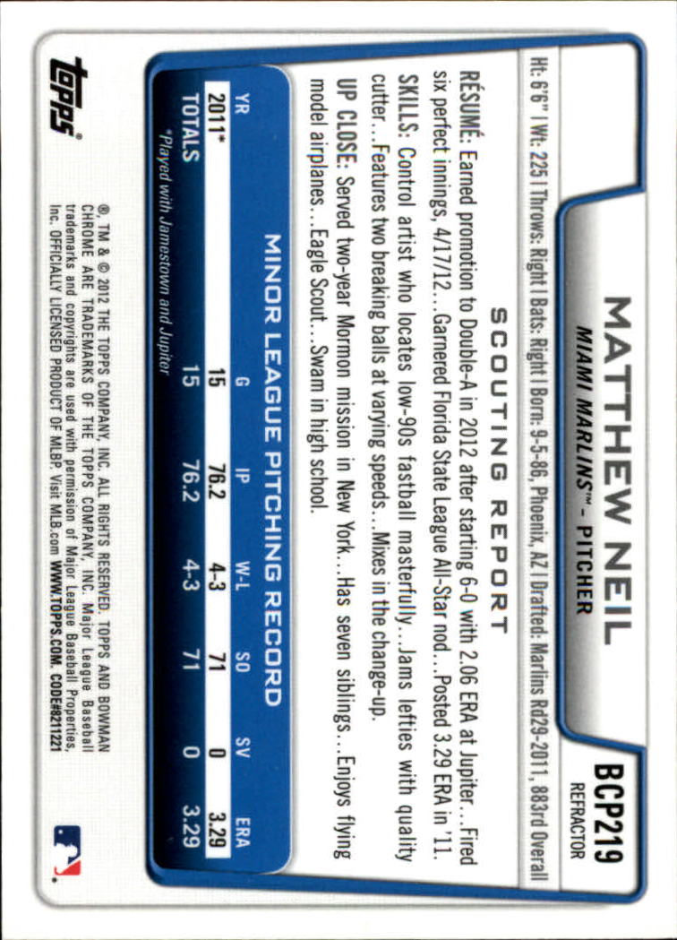 B2642- 2012 Bowman Chrome Prospects Blue Wave BB -You Pick- 15+ FREE US SHIP - Picture 152 of 153