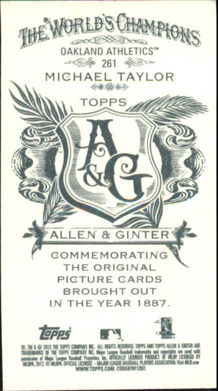 2012 Topps Allen and Ginter Mini A and G Back #261 Michael Taylor back image