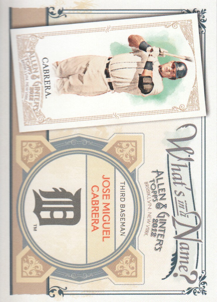 2012 Topps Allen and Ginter What's in a Name #WIN16 Jose Miguel Cabrera