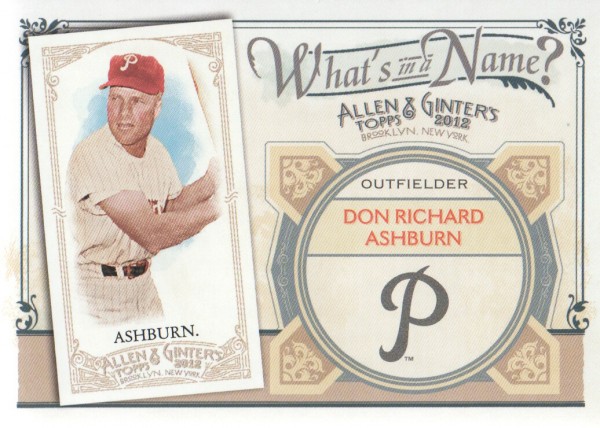 2012 Topps Allen and Ginter What's in a Name #WIN20 Don Richard Ashburn