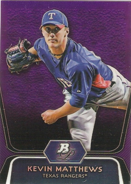 2012 Bowman Platinum Prospects Purple Refractors #BPP73 Kevin Matthews