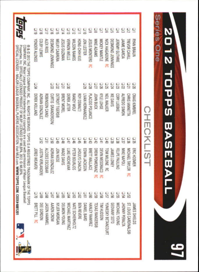 B6956- 2012 Topps Mini Baseball Card #s 1-250 -You Pick- 15+ FREE US SHIP - Picture 193 of 493