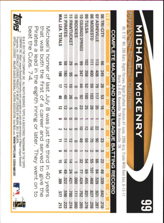 B6956- 2012 Topps Mini Baseball Card #s 1-250 -You Pick- 15+ FREE US SHIP - Picture 197 of 493