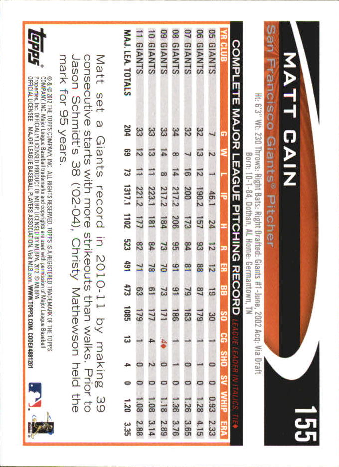 B6956- 2012 Topps Mini Baseball Card #s 1-250 -You Pick- 15+ FREE US SHIP - Picture 309 of 493