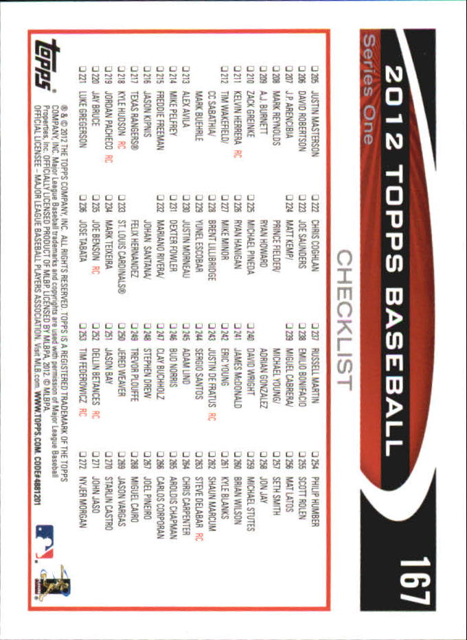 B6956- 2012 Topps Mini Baseball Card #s 1-250 -You Pick- 15+ FREE US SHIP - Picture 331 of 493