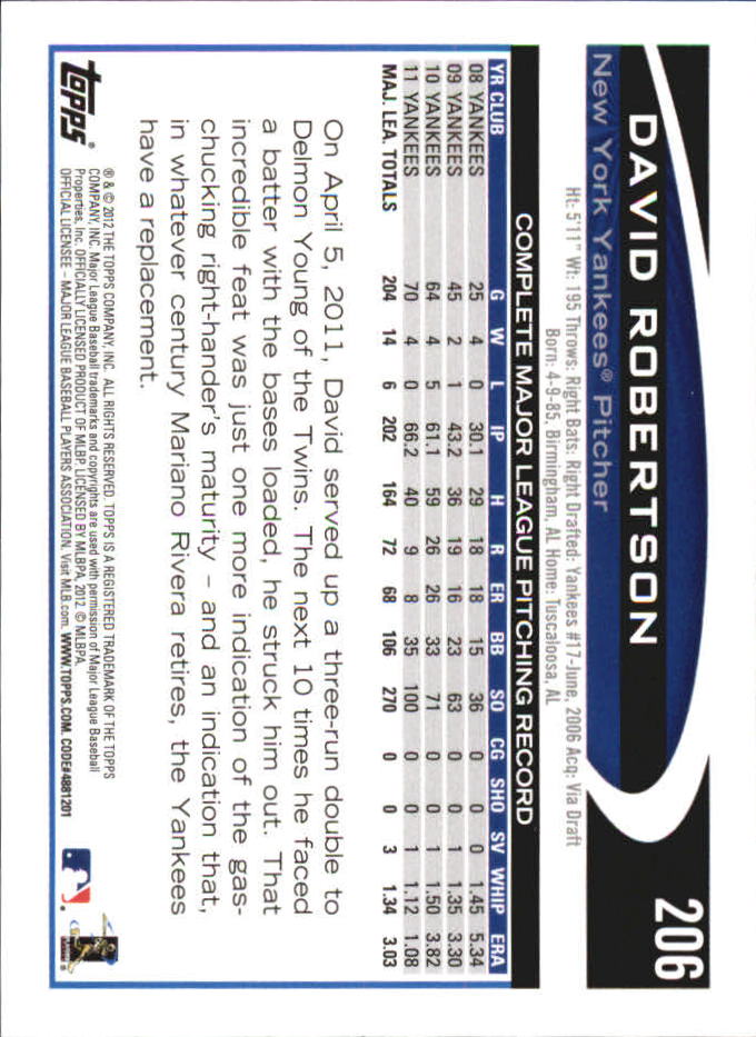 B6956- 2012 Topps Mini Baseball Card #s 1-250 -You Pick- 15+ FREE US SHIP - Picture 407 of 493