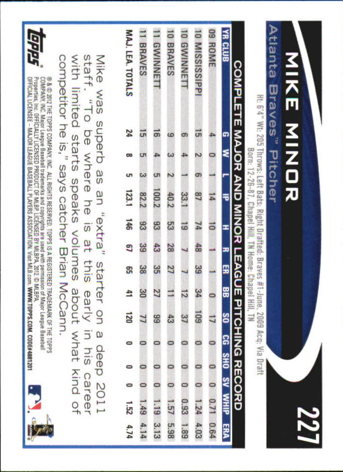 B6956- 2012 Topps Mini Baseball Card #s 1-250 -You Pick- 15+ FREE US SHIP - Picture 447 of 493