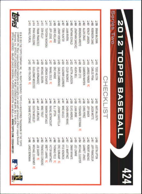 B6956- 2012 Topps Mini Baseball Card # S 251-500 -du Pick- 15 + Gratis US Schiff - Bild 345 von 491