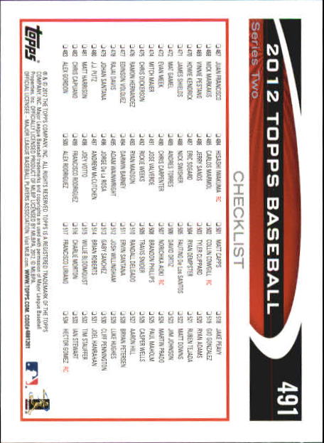 B6956- 2012 Topps Mini Baseball Card # S 251-500 -du Pick- 15 + Gratis US Schiff - Bild 473 von 491