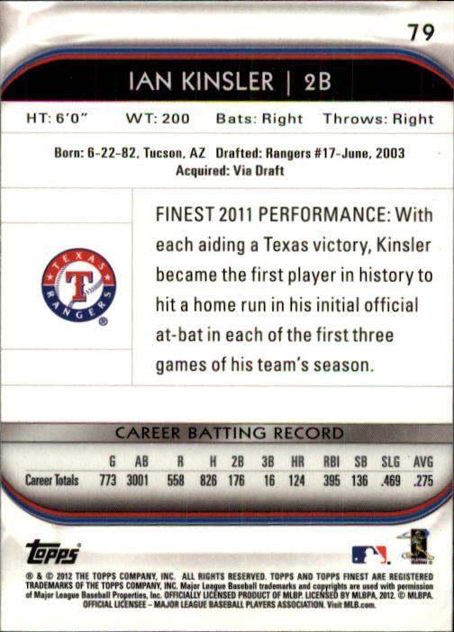 2012 Finest #78 Mike Trout back image