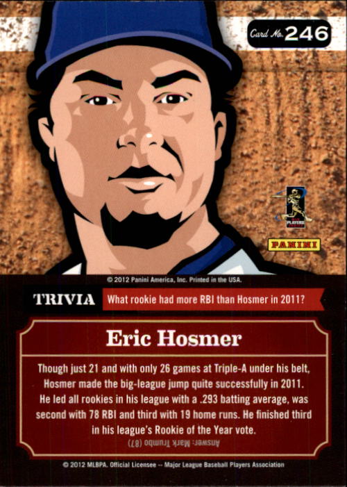 2012 Triple Play #246 Eric Hosmer FOC back image