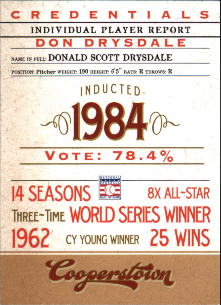 2012 Panini Cooperstown Credentials #4 Don Drysdale