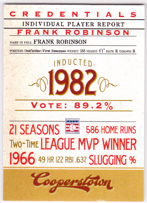 2012 Panini Cooperstown Credentials #11 Frank Robinson