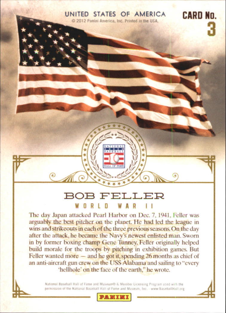 2012 Panini Cooperstown With Honors #3 Bob Feller back image