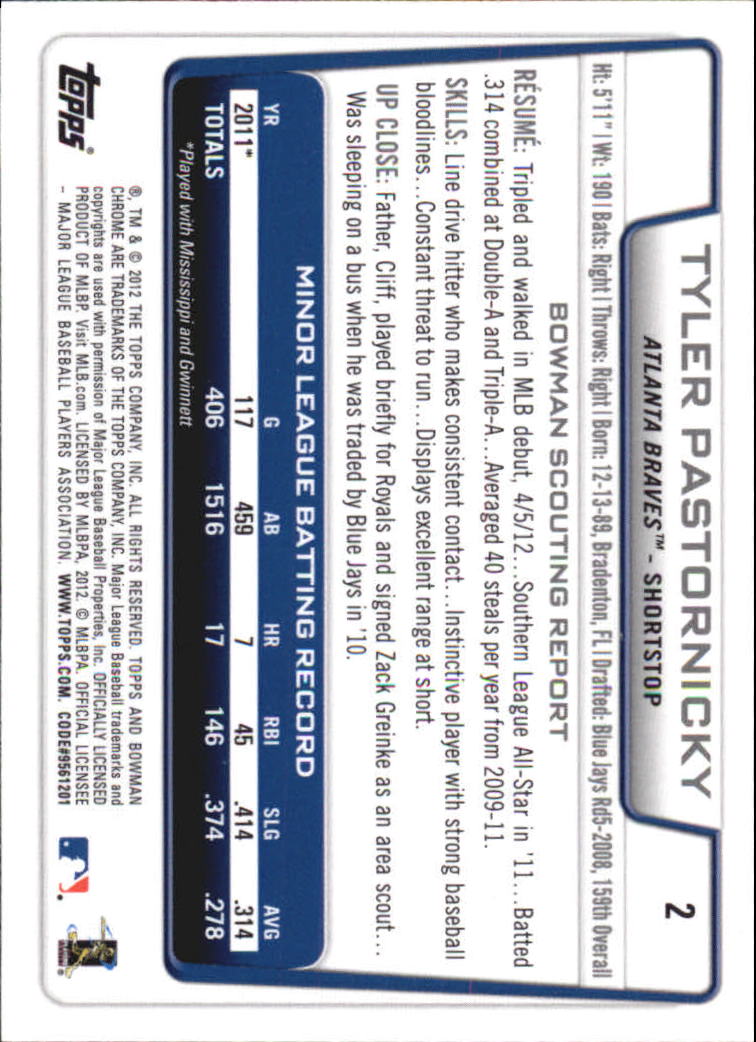 2012 Bowman Chrome Draft Baseball Card Pick (Base) - Bild 5 von 96