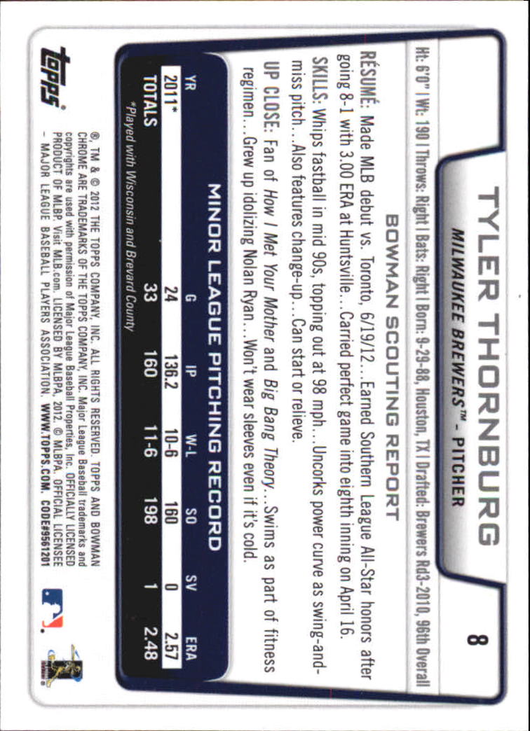 2012 Bowman Chrome Draft Baseball Card Pick (Base) - Bild 13 von 96