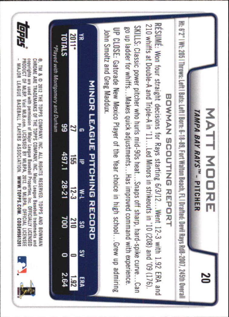 2012 Bowman Chrome Draft Baseball Card Pick (Base) - Bild 32 von 96
