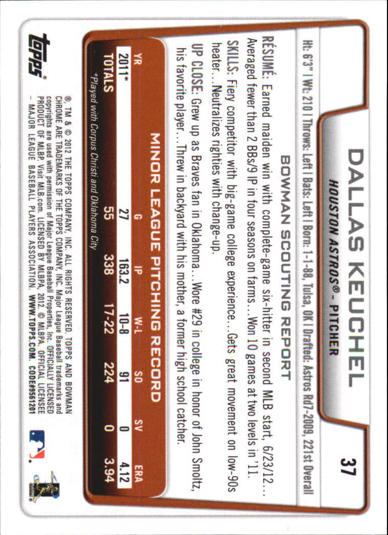 2012 Bowman Chrome Draft Baseball Card Pick (Base) - Bild 64 von 96