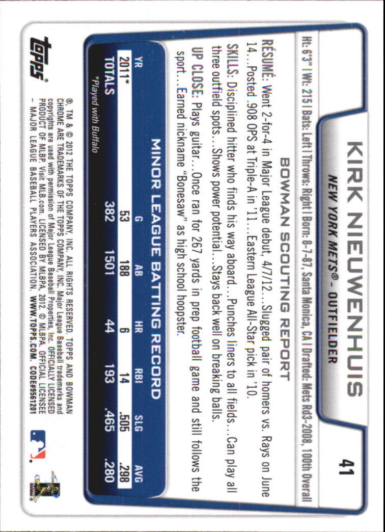 2012 Bowman Chrome Draft Baseball Card Pick (Base) - Bild 70 von 96