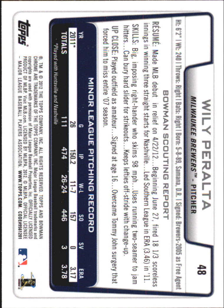 2012 Bowman Chrome Draft Baseball Card Pick (Base) - Bild 83 von 96