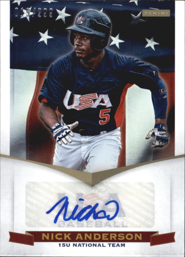 2012 USA Baseball 15U National Team Signatures #2 Nick Anderson
