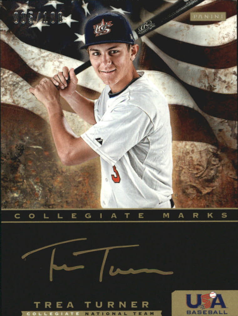 2012 USA Baseball Collegiate National Team Collegiate Marks Signatures #20 Trea Turner
