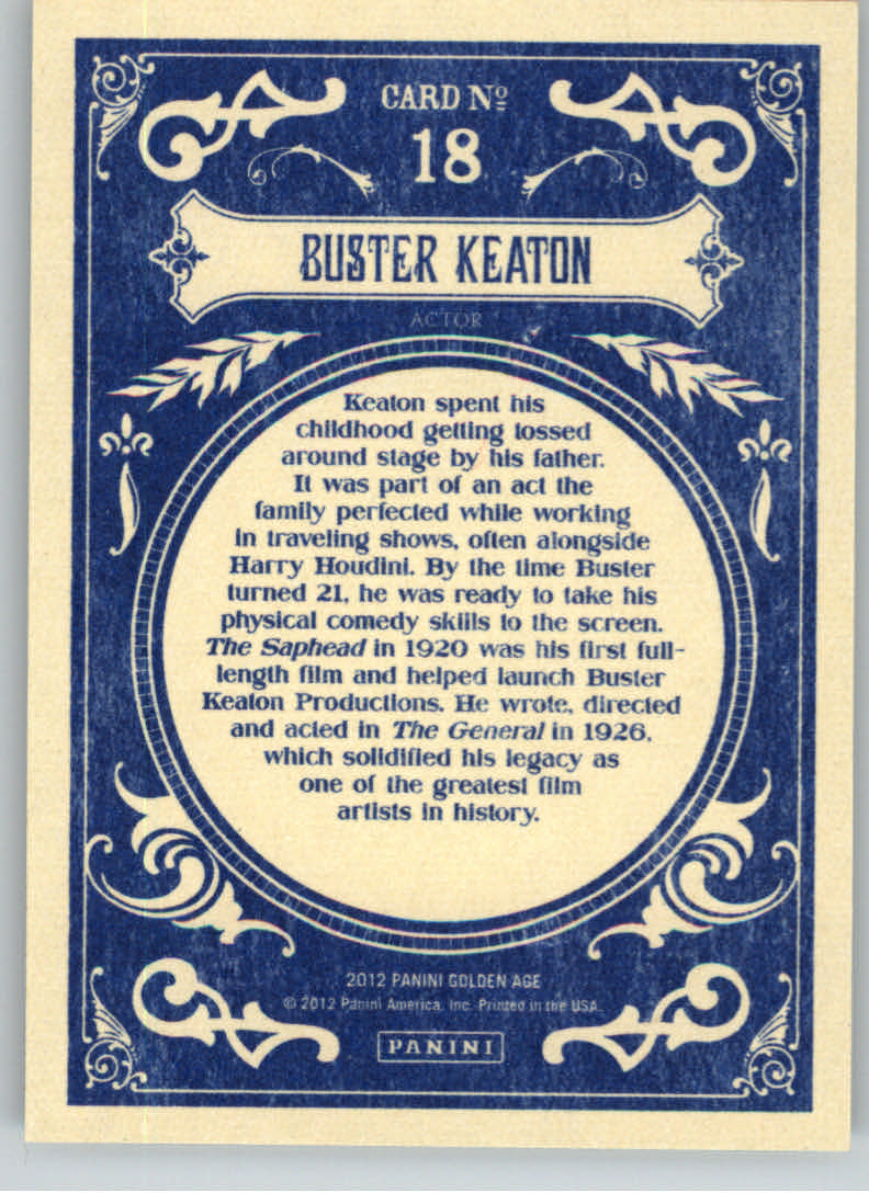 2012 Panini Golden Age #18 Buster Keaton back image