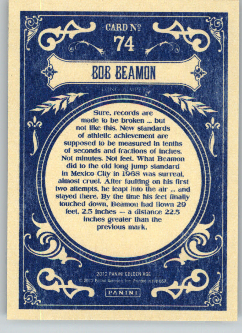 2012 Panini Golden Age #74 Bob Beamon back image