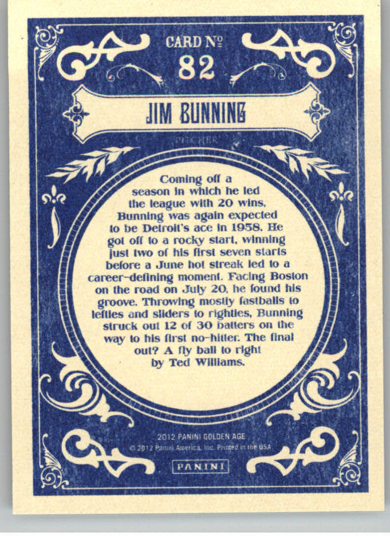 2012 Panini Golden Age #82 Jim Bunning back image