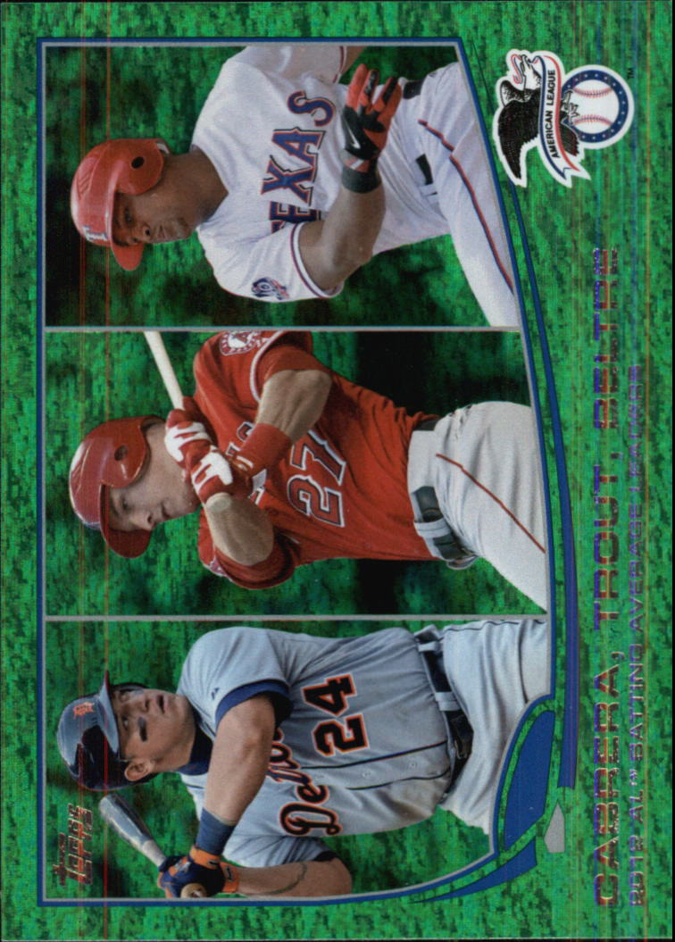 2013 Topps Emerald #294 Mike Trout/Adrian Beltre/Miguel Cabrera