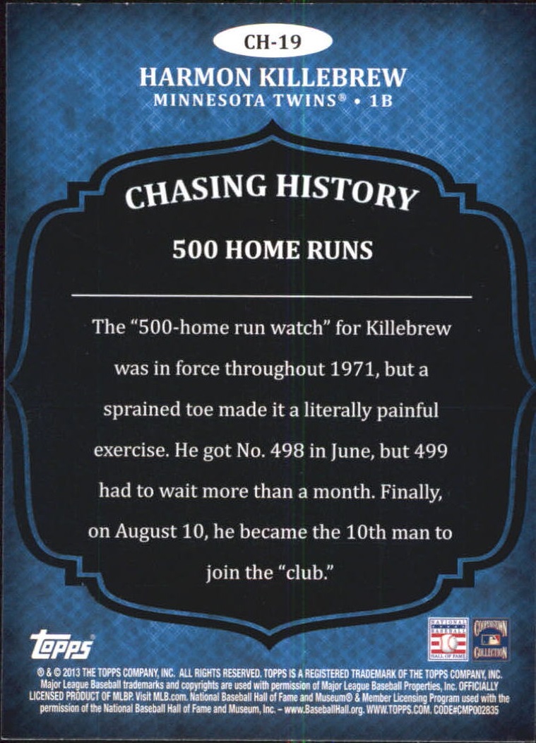 2013 Topps Chasing History Baseball Card Pick (Inserts)