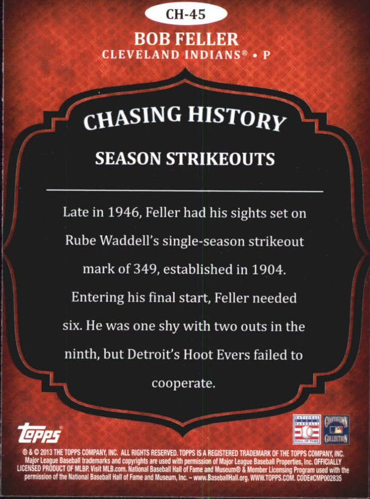 2013 Topps Chasing History Baseball Card Pick (Inserts)