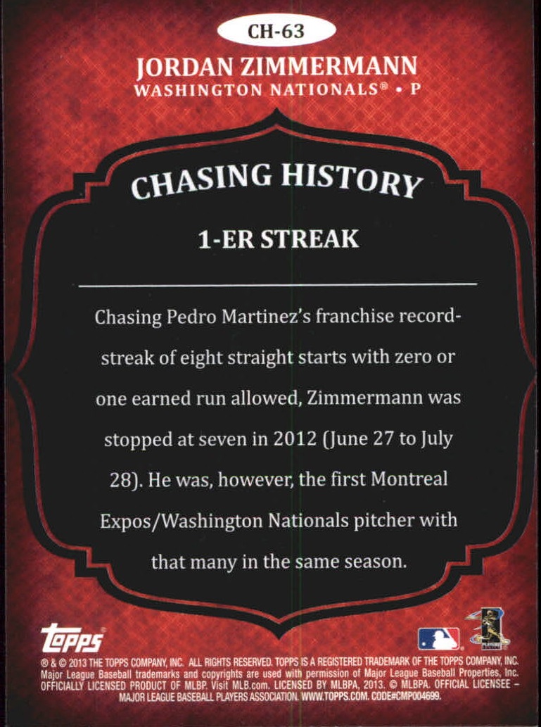 2013 Topps Chasing History Baseball Card Pick (Inserts)