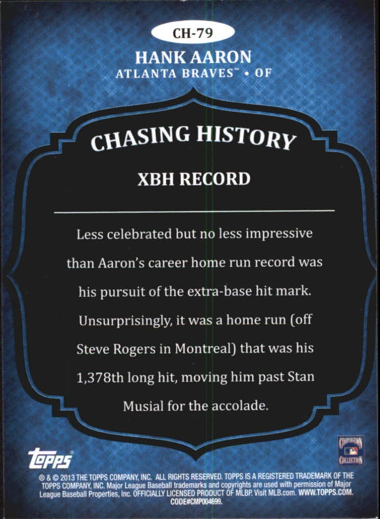 2013 Topps Chasing History Baseball Card Pick (Inserts)