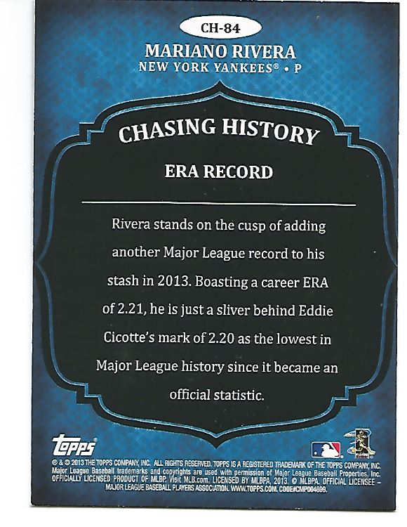 2013 Topps Chasing History Baseball Card Pick (Inserts)