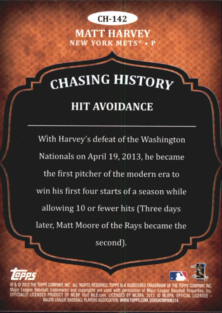 2013 Topps Chasing History Baseball Card Pick (Inserts)