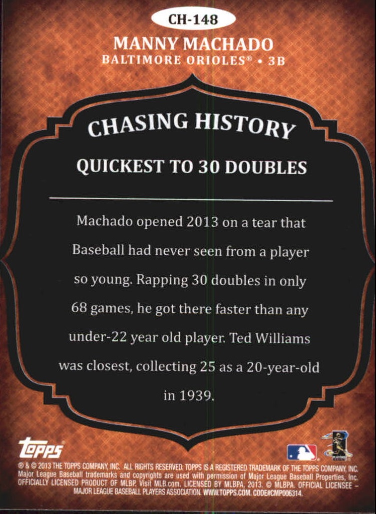 2013 Topps Chasing History Baseball Card Pick (Inserts)