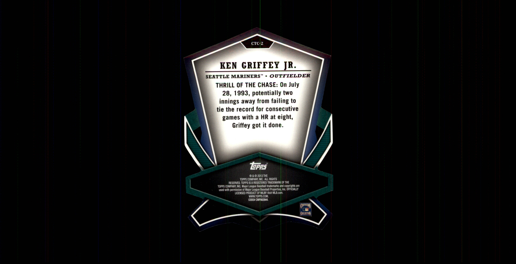 2013 Topps Cut To The Chase #CTC2 Ken Griffey Jr. back image