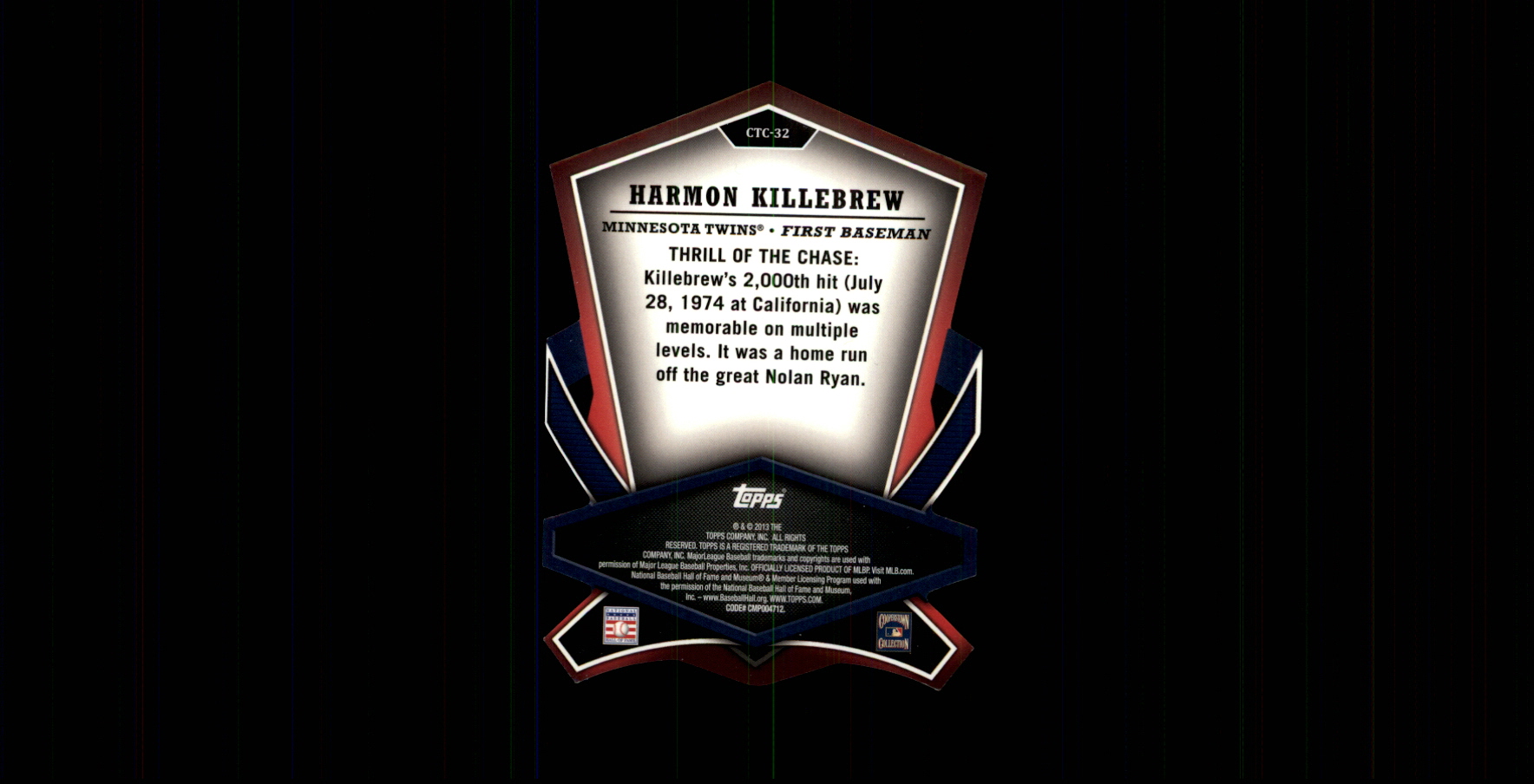 2013 Topps Cut To The Chase #CTC32 Harmon Killebrew back image