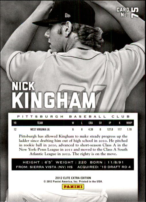 2012 Elite Extra Edition #75 Nick Kingham back image