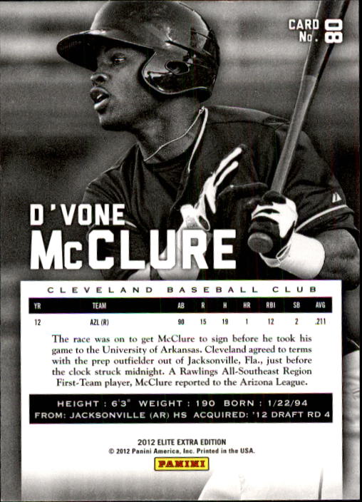 2012 Elite Extra Edition #80 D'Vone McClure back image
