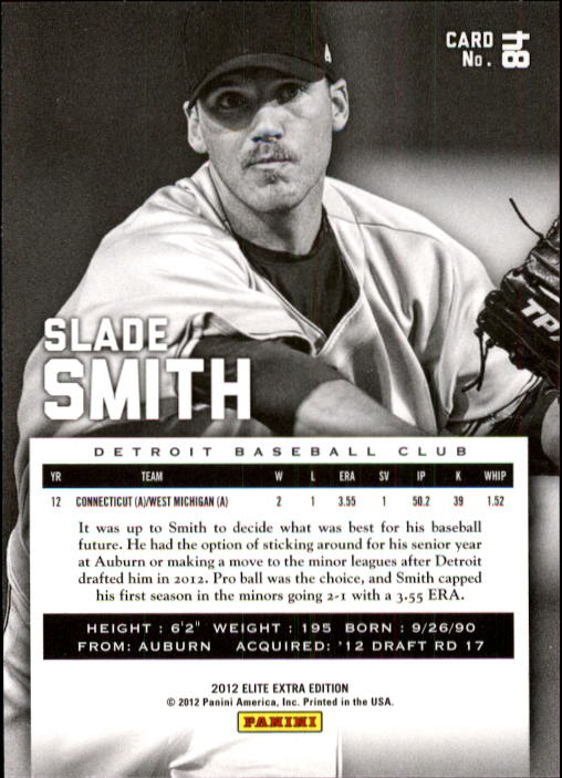2012 Elite Extra Edition #84 Slade Smith back image